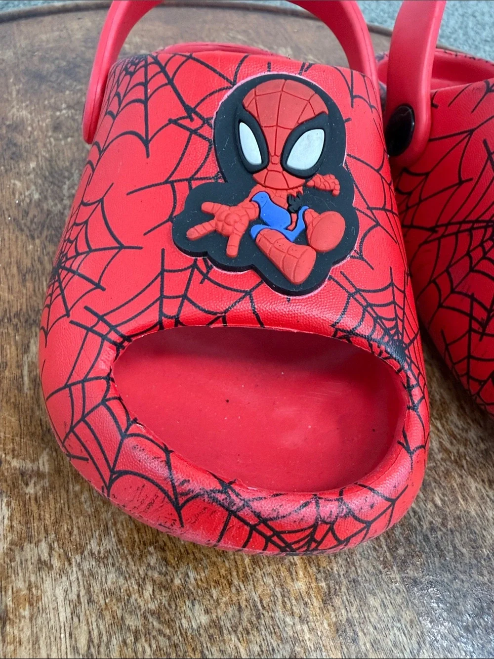 Groudup Sandals Kids 7/8 Red Spidey Amazing Friends Clog Marvel